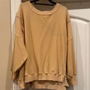 American Eagle Outfitters Mustard Waffle Knit Sweater